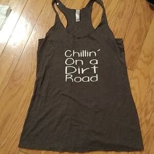 Brown Graphic Tank Top